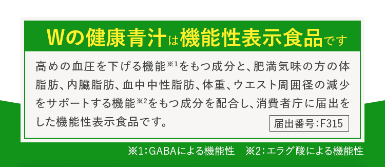 Wの健康青汁は機能性表示食品です