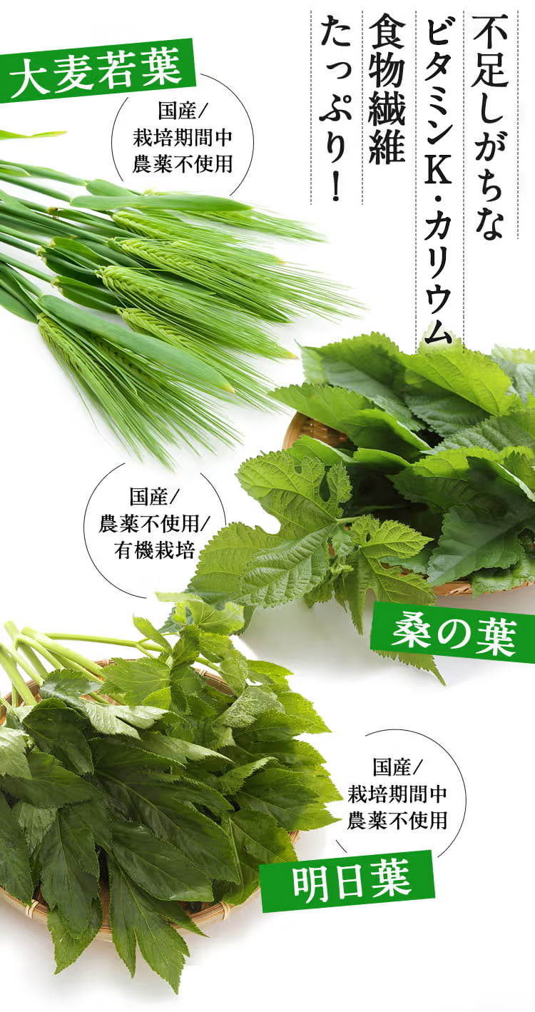 不足しがちな ビタミン・ミネラル 食物繊維たっぷり！